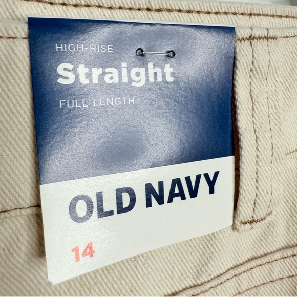 NWT Old Navy Utility Straight High‎ Rise Beige Size 14 Minimalist Neutral Modern - Picture 9 of 10